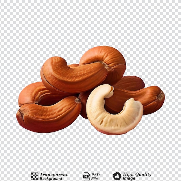 cashew nuts isolated on transparent background