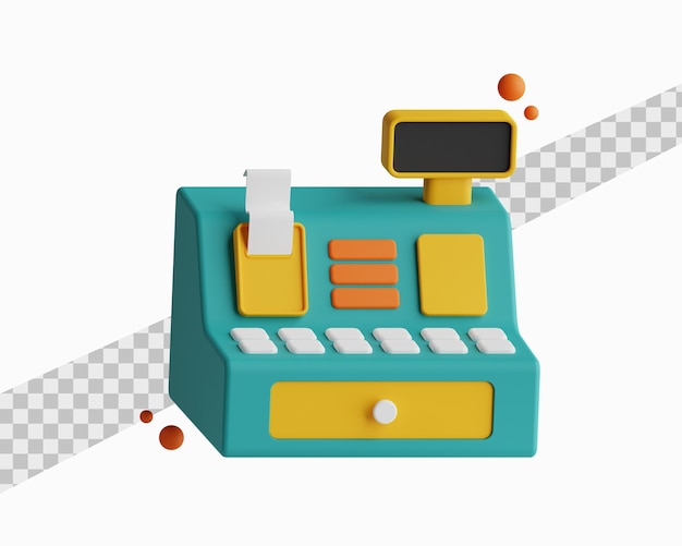 cashier machine 3d illustration