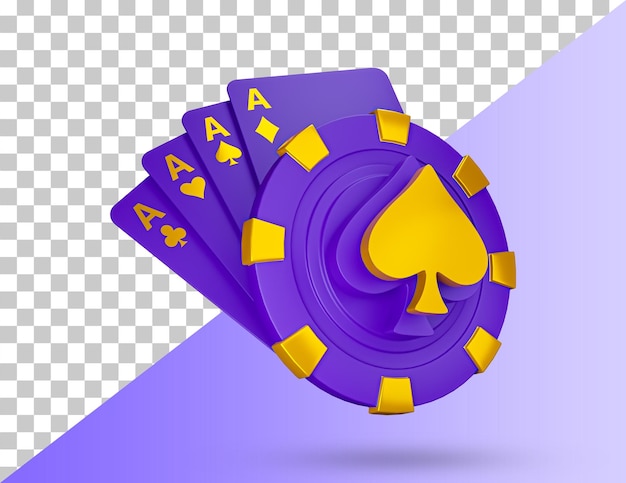 Casino cards poker blackjack baccarat 3d icon. Casino game chips, bet cards, bet items poker chips