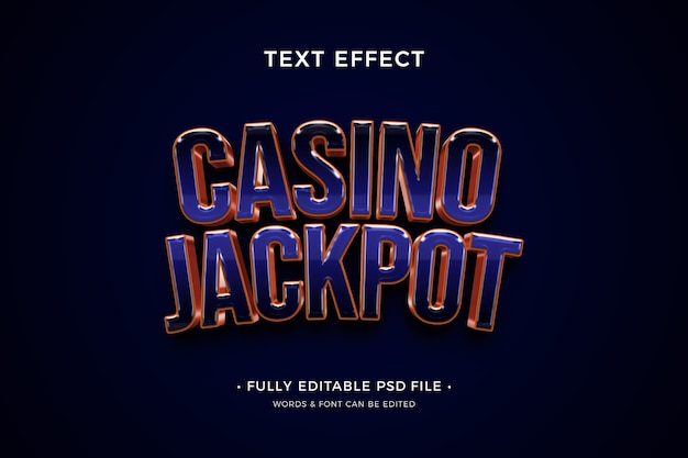 Casino and gambling text effect