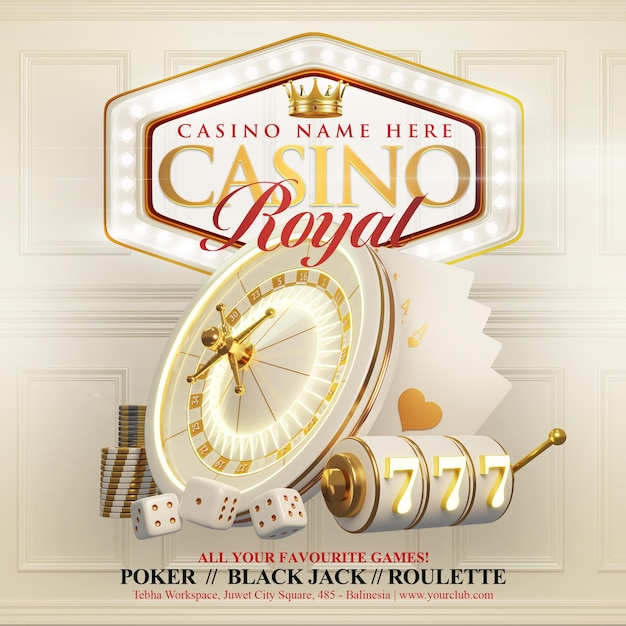 Casino Night Social Media Post Invitation Template