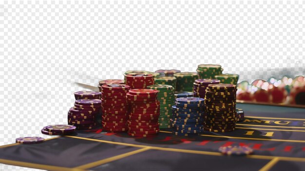 PSD casino realistic background isolated on transparent background