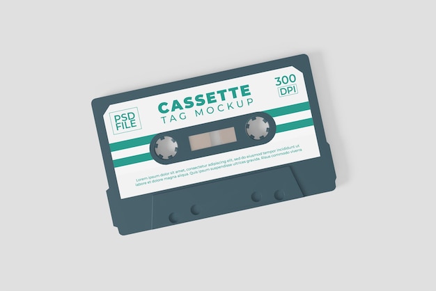 PSD a cassette tape that says'tape tag mock'on it