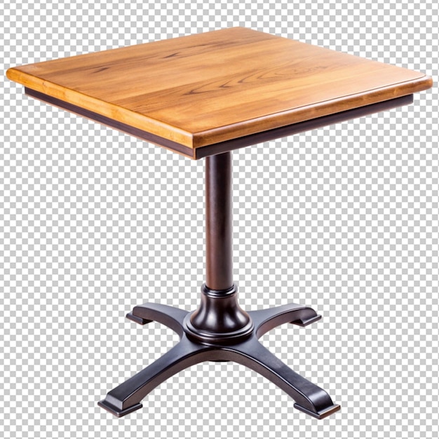 PSD cast iron and wood restaurant table square