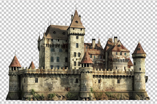 PSD castle alone on transparent background