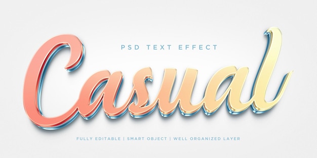 Casual 3d style text effect