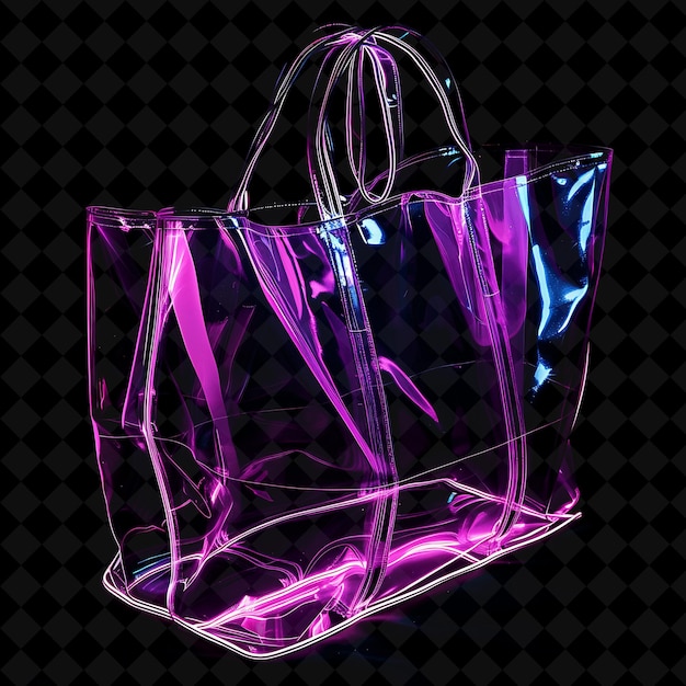 Casual Tote Bag With a Spacious Interior and a Durable Desig Neon Object on Dark Background