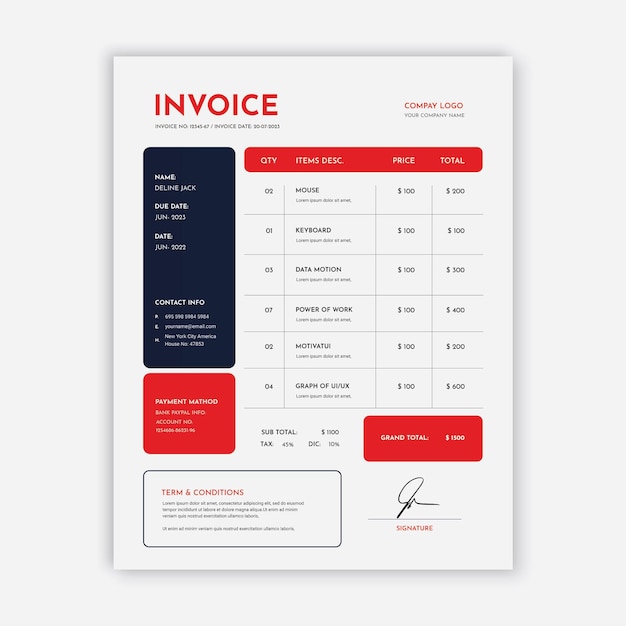 Casul simple service invoice template