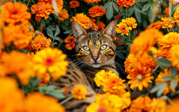 A Cat Amongst Marigolds A Felines Floral Hideaway