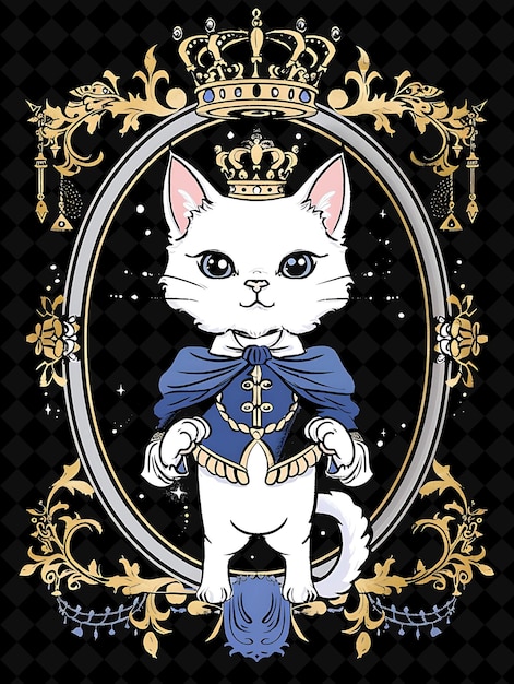 PSD a cat in a crown and a picture of a cat in a crown