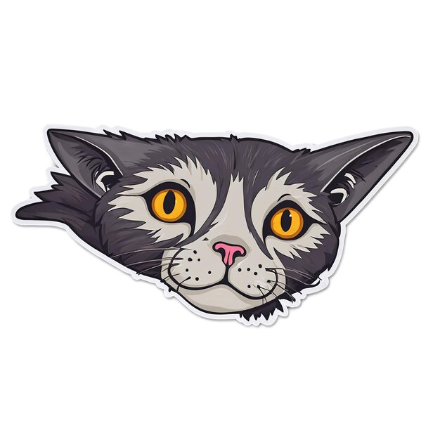 PSD cat cute sticker isolated on transparent background