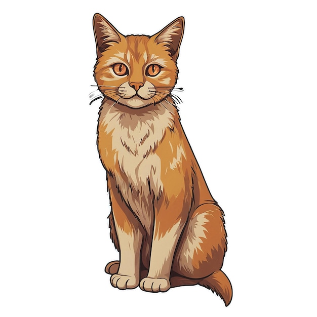 PSD cat cute sticker isolated on transparent background