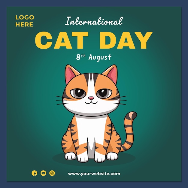 cat day Instagram post template