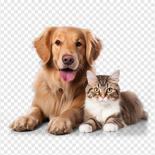 A cat and a dog on transparency background PSD