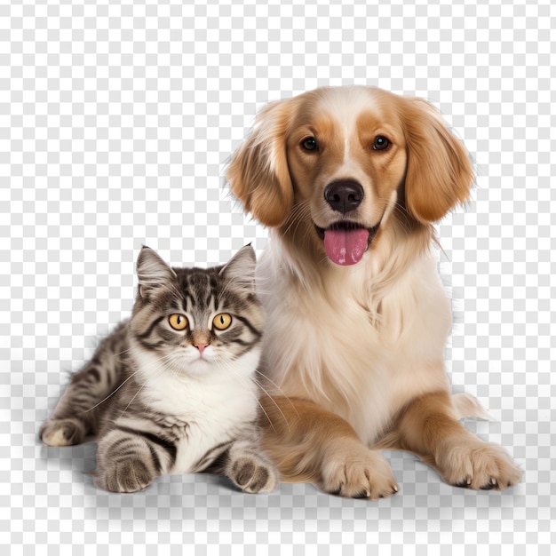 PSD a cat and a dog on transparency background psd