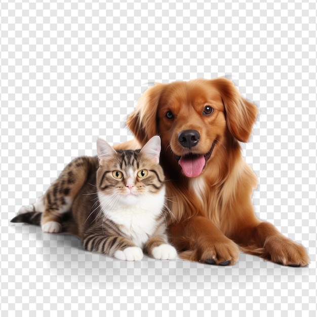 A cat and a dog on transparency background PSD