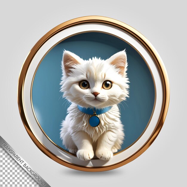 PSD cat emblem transparent background