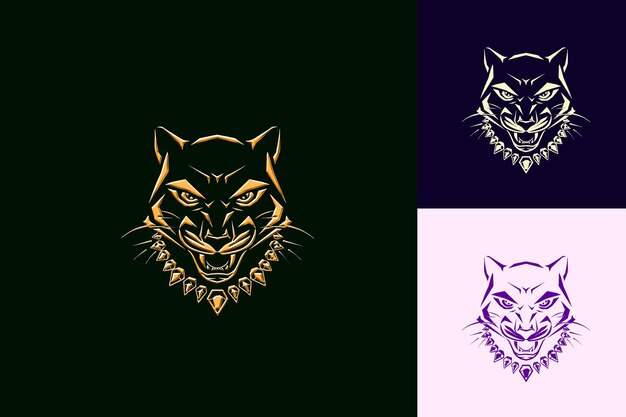 PSD a cat head with a gold design on it