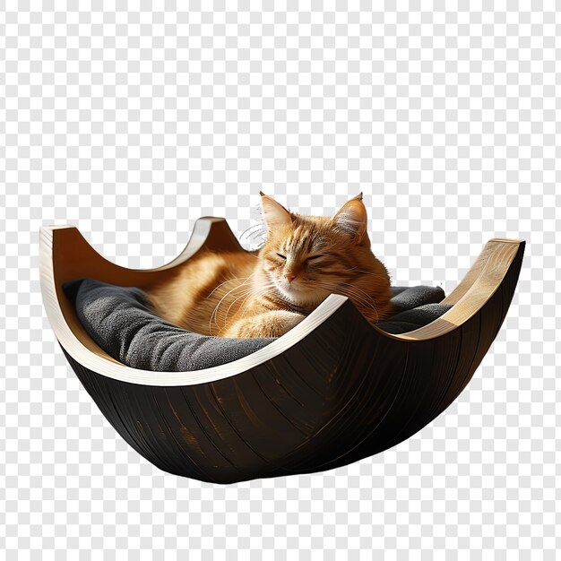 a cat is laying in a hammock that is made by a cat