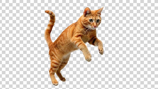 PSD cat jump isolated on transparent background