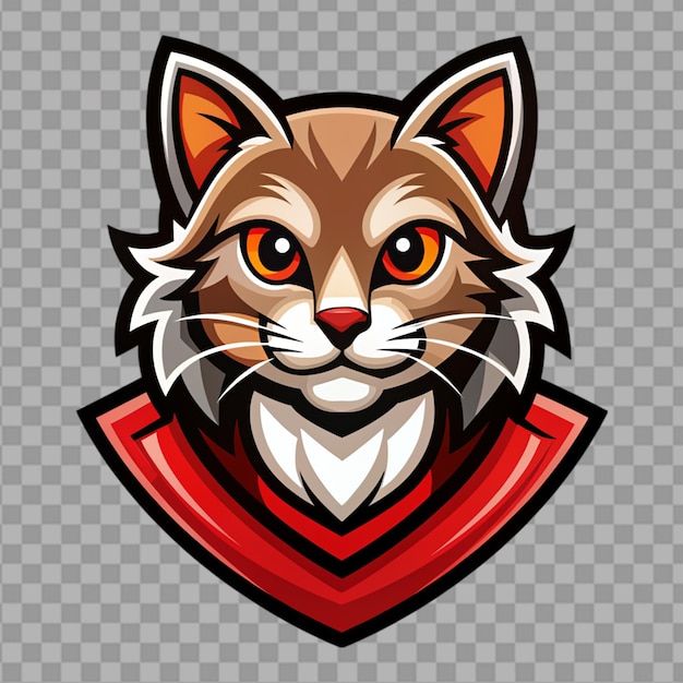 PSD cat mascot logo on transparent background