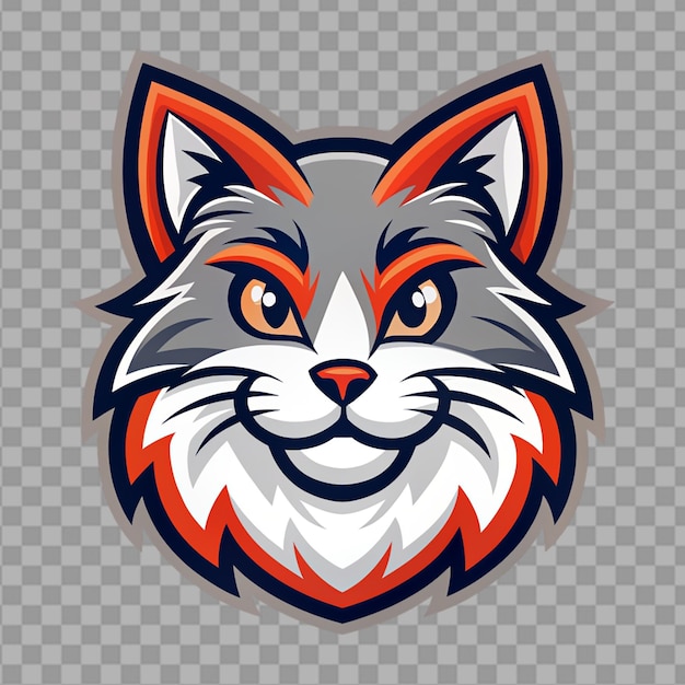 PSD cat mascot logo on transparent background