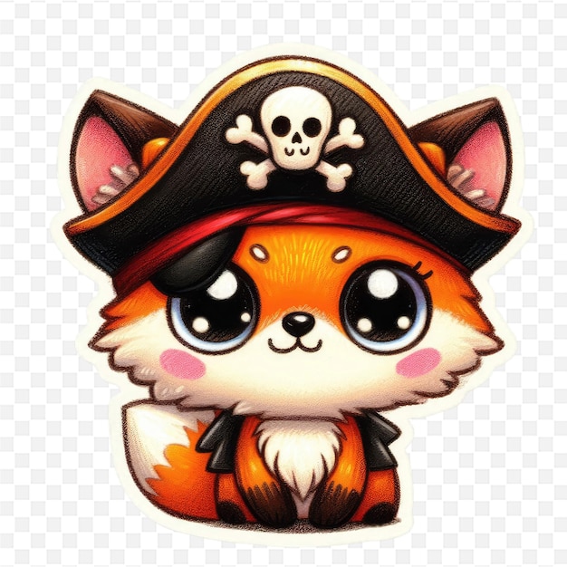 a cat in a pirate hat with a skull and a pirate hat