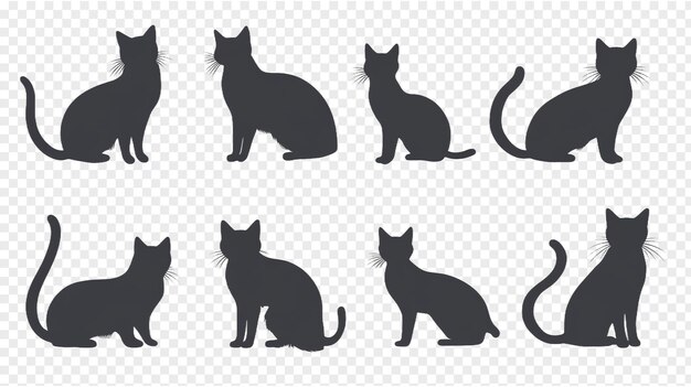 PSD cat silhouette set