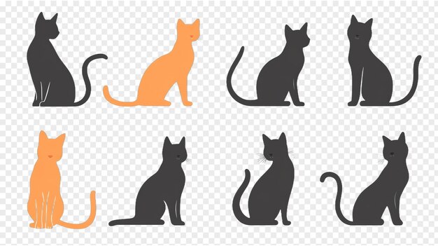 PSD cat silhouette set