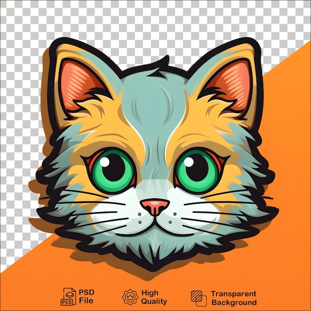 cat sticker on transparent background png file