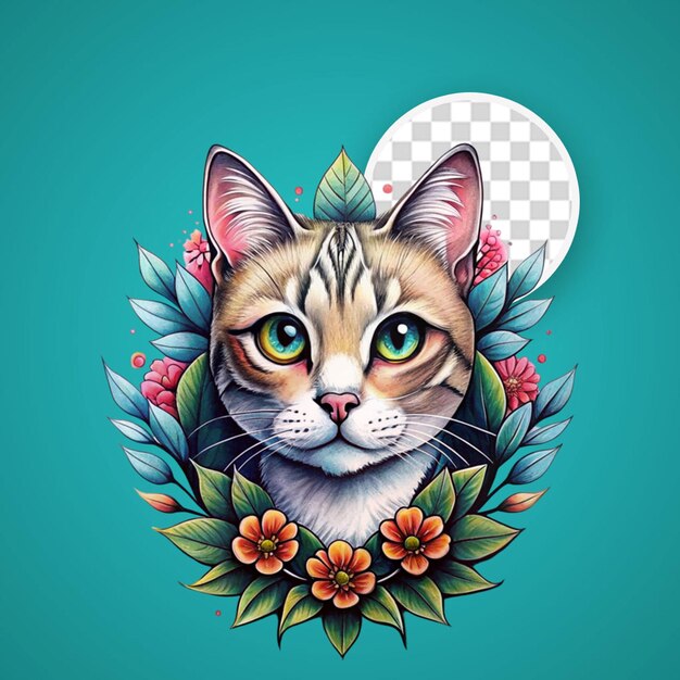 cat tattoo animal design