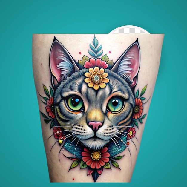 cat tattoo animal design