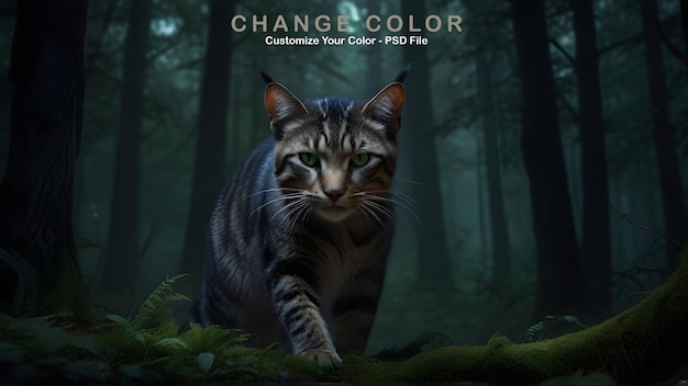 PSD a cat that is on a dvd that says change colors