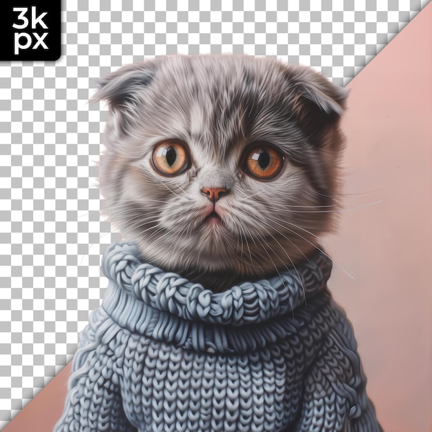 PSD a cat wearing a sweater that says  x2