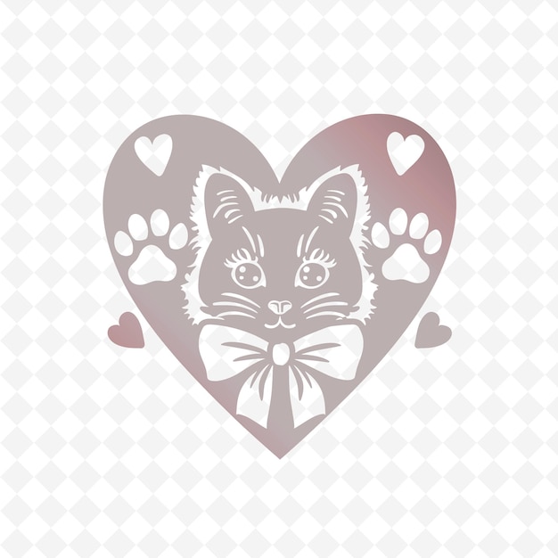 PSD a cat with a heart on it and a heart with hearts on it