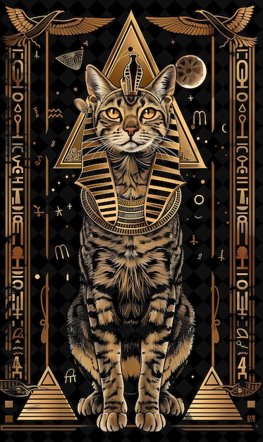 a cat with the name of the pyramid on it