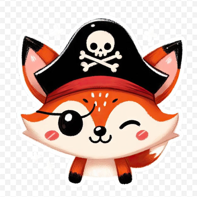 PSD a cat with a pirate hat on its head