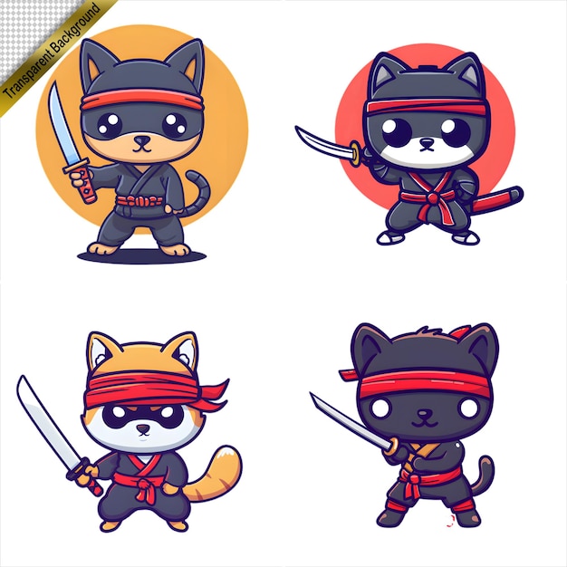 PSD a cat with a sword and a tiger on it