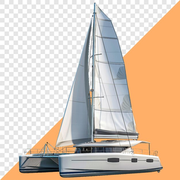 PSD catamaran transparent background isolated image generative ai