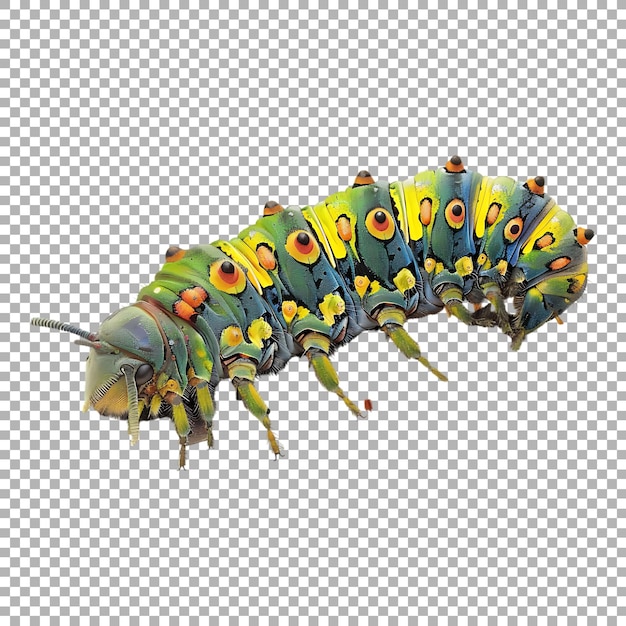 Caterpillar on Transparent Background Ai Generated