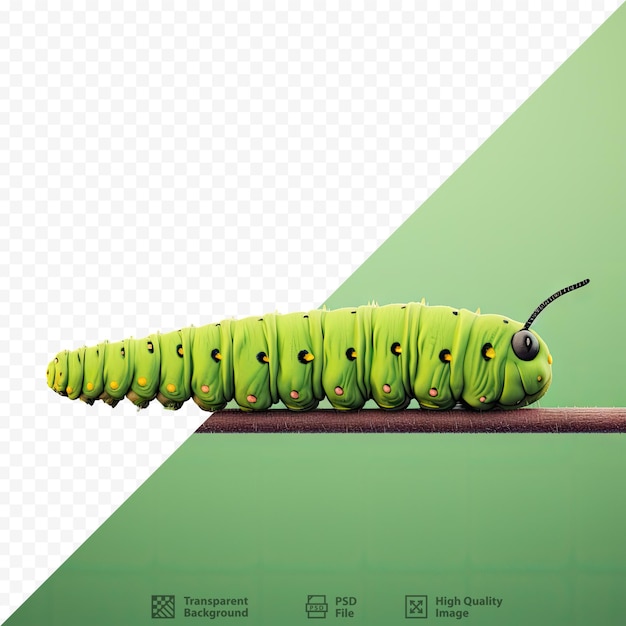 Caterpillar with green and yellow colors