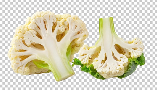 Cauliflower isolated on transparent background Vegetarian food concept