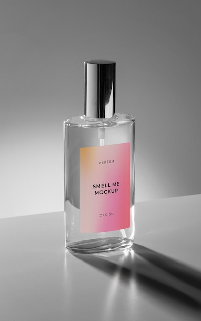 Caustic glass packaging parfume mockup