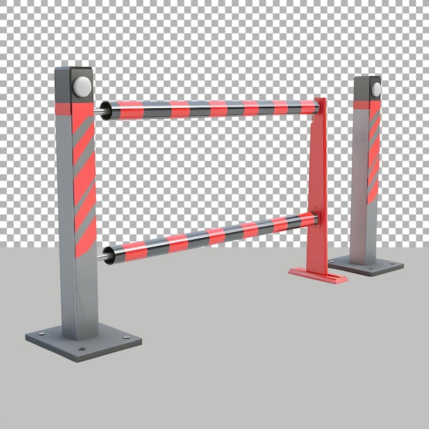 Caution Rail Barrier on Transparent background Ai Generated