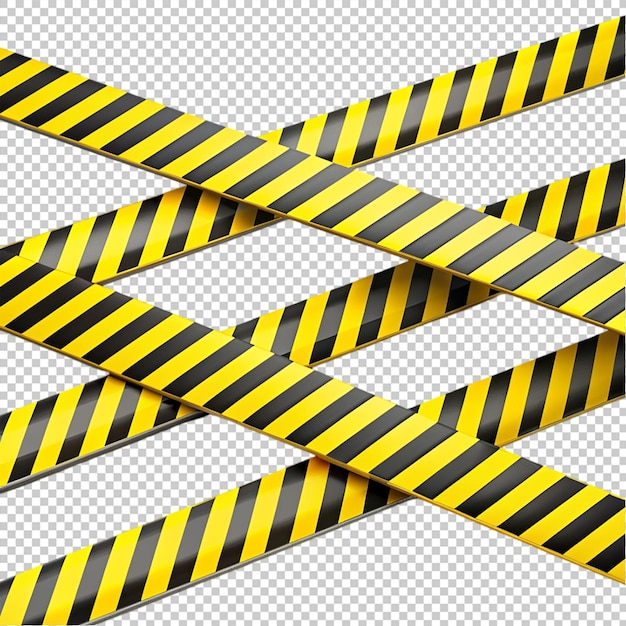 PSD caution tape stripes on transparent background