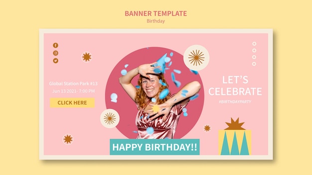 Celebrate birthday banner template