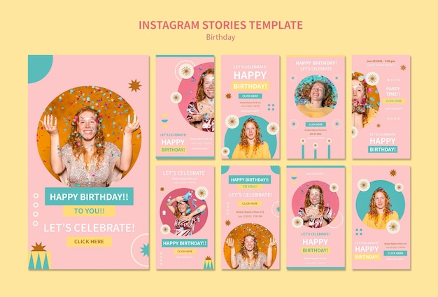 Celebrate birthday instagram stories template