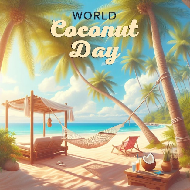 Celebrate Coconuts World Coconut Day PSD Design