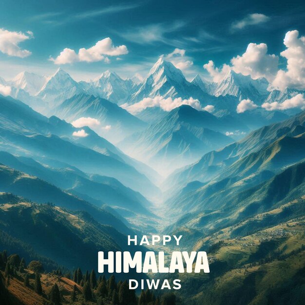 PSD celebrate himalaya diwas psd banner template