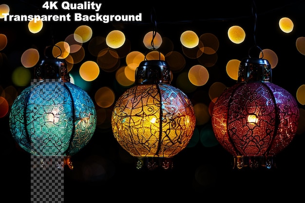 PSD celebrate joyous occasions with glowing festival lanterns on transparent background